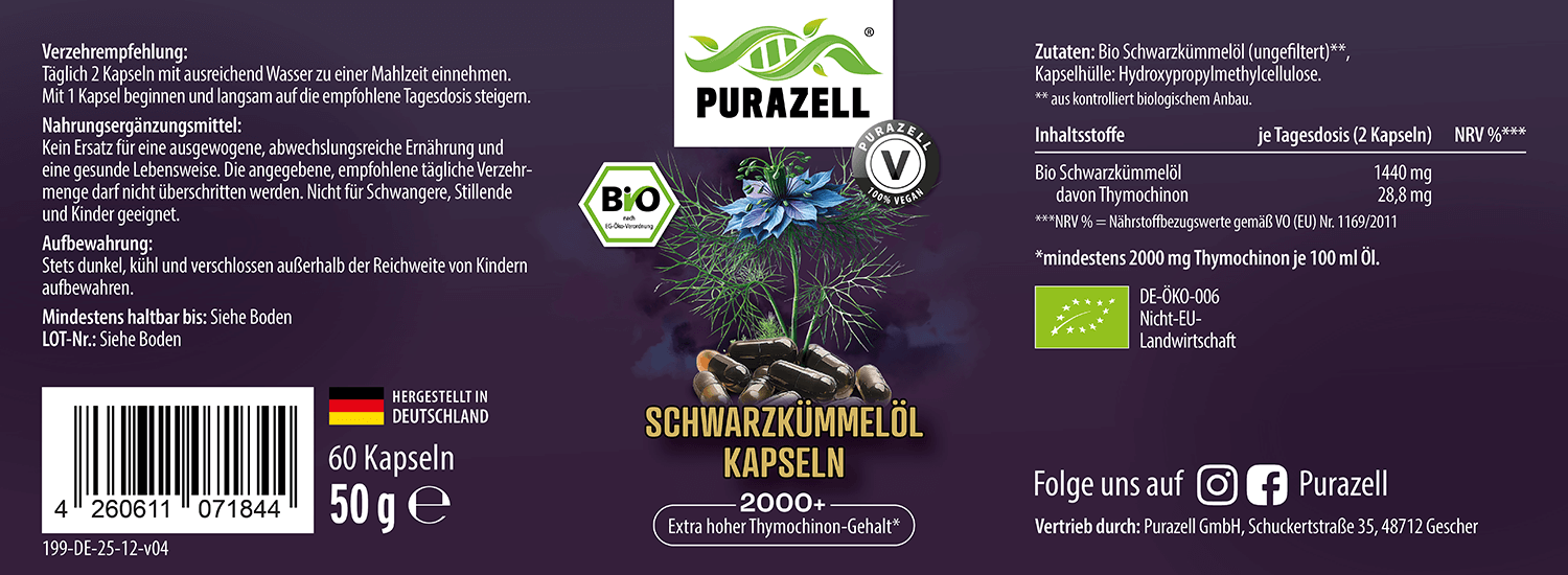 Bio Schwarzkümmelöl-Kapseln 2000
