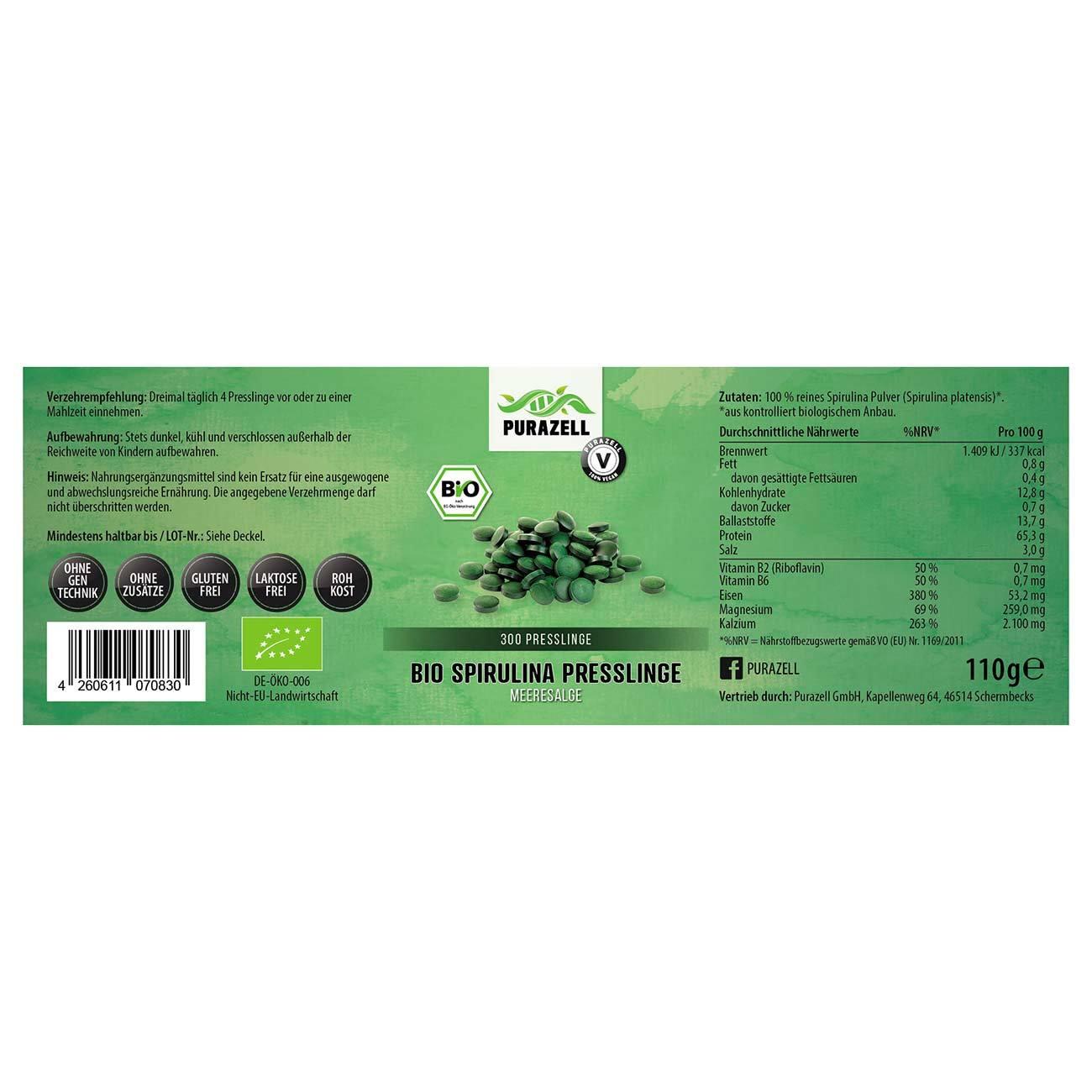 Bio Spirulina Presslinge