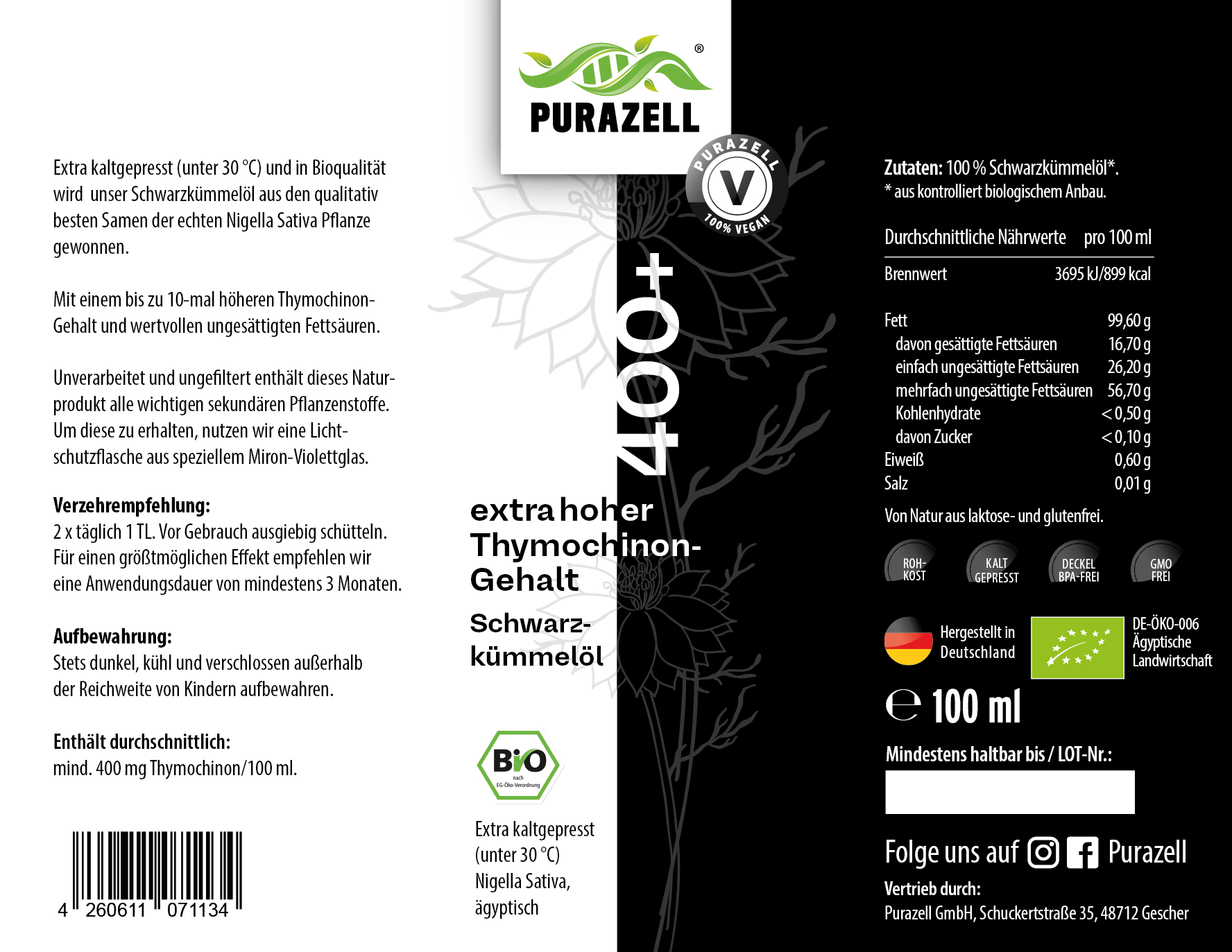 Organiczny olej z czarnuszki 100 ml