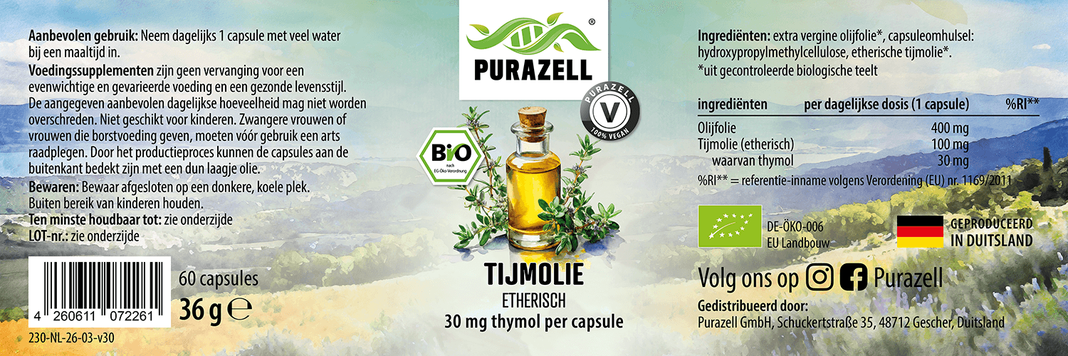 Biologische tijmolie capsules