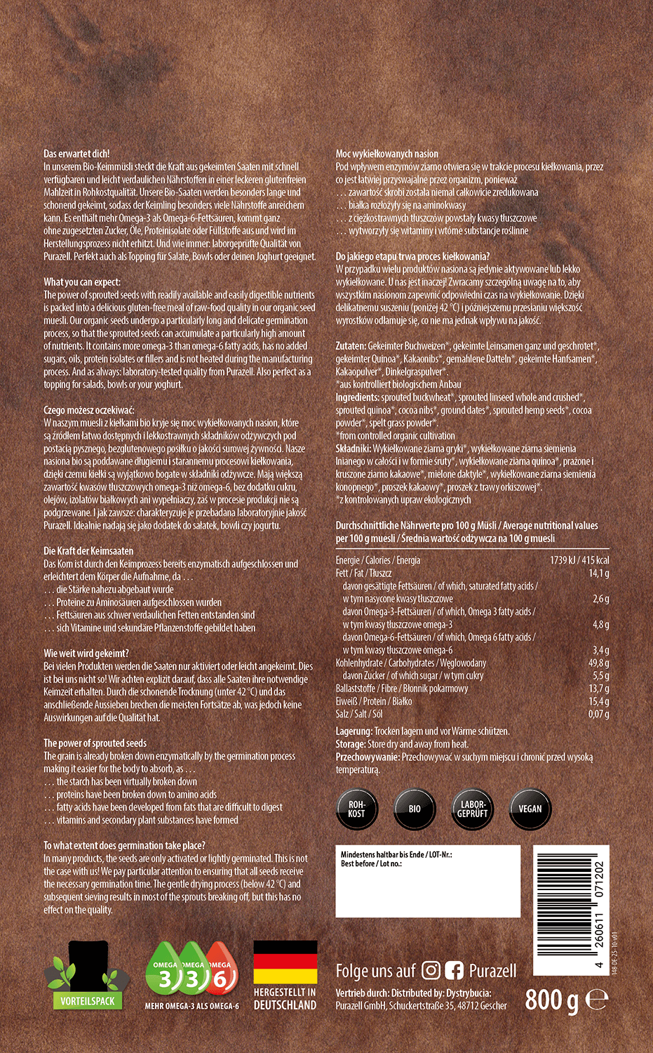 BIO Rohkost Keimmüsli Kakao Vorteilspack