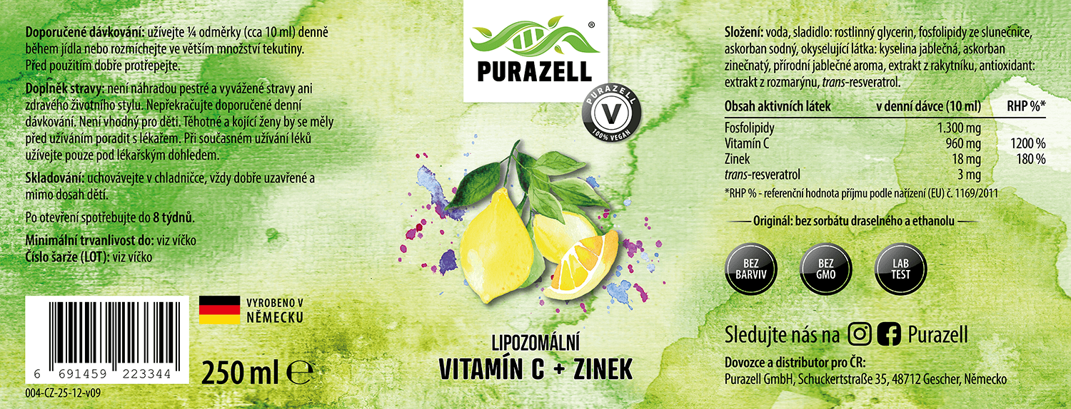 Lipozomální vitamin C + zinek