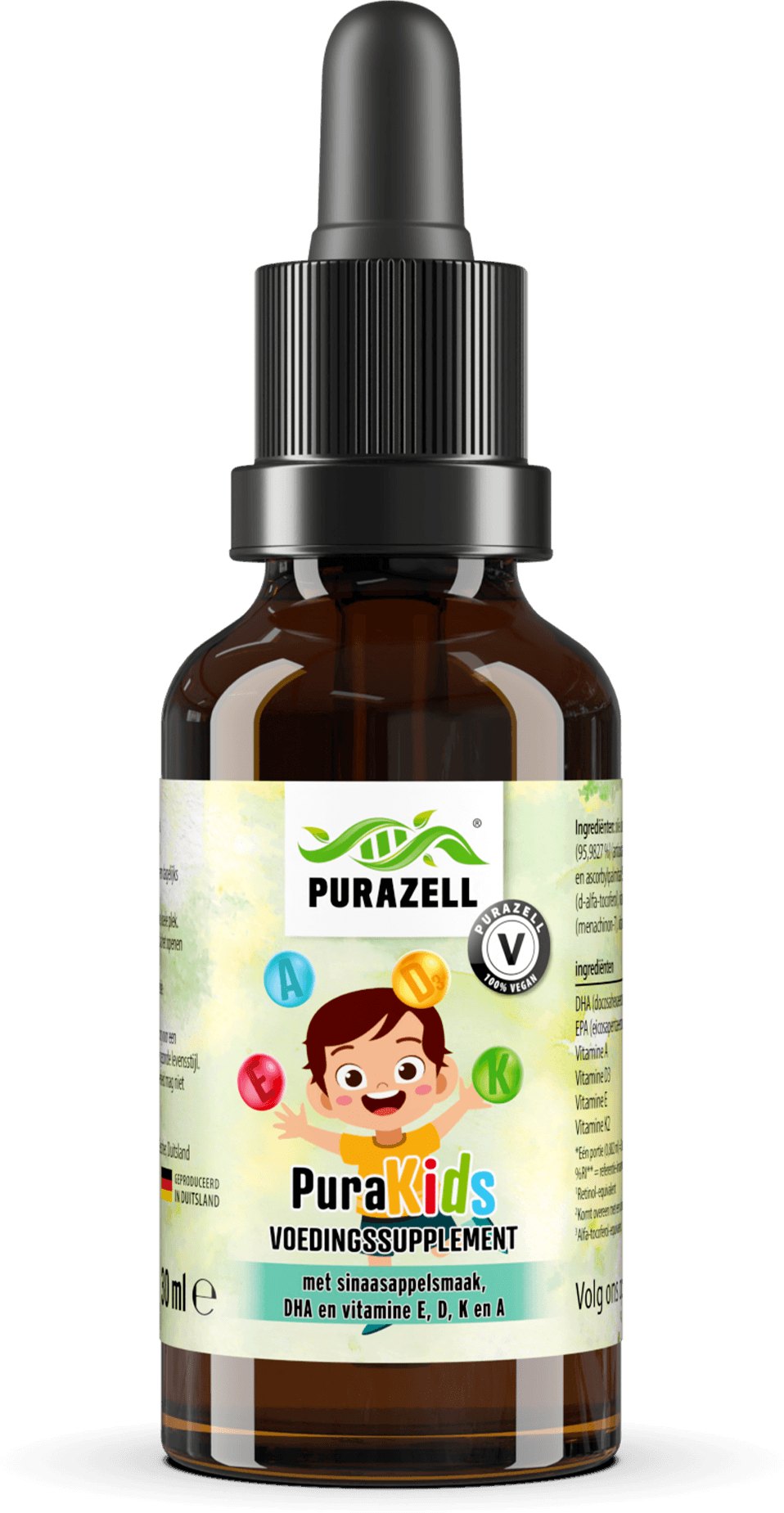 PuraKids met DHA, vitamine D3, K2, A & E (Veganistisch)