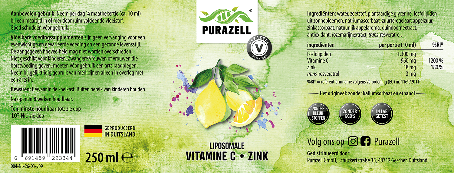Liposomale vitamine C + zink
