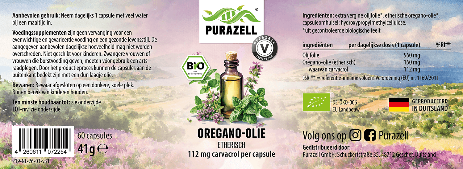 Biologische oregano-olie capsules