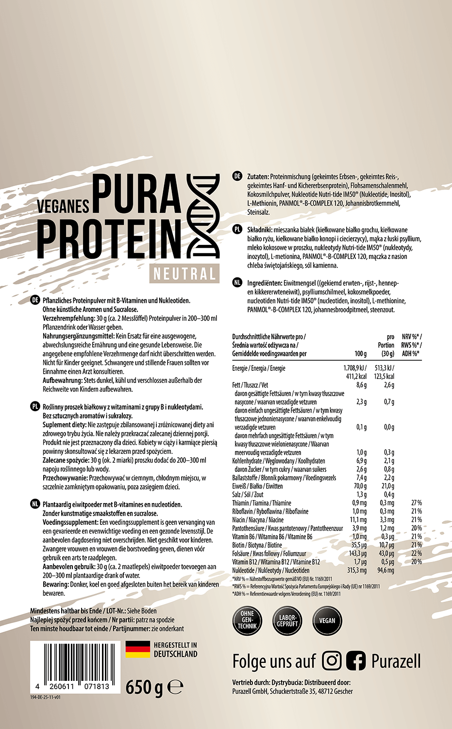 Pura Protein Neutral