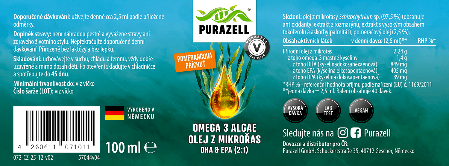 Omega 3 olej z mikrořas 