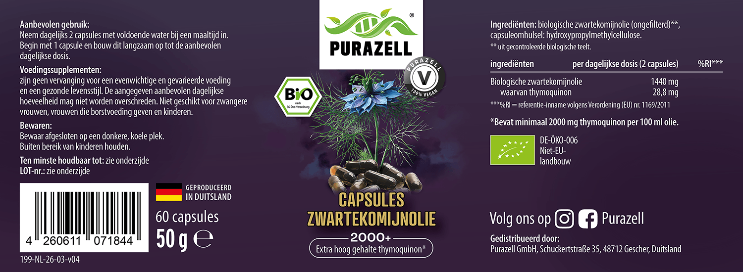 Biologische Capsules Zwartekomijnolie
