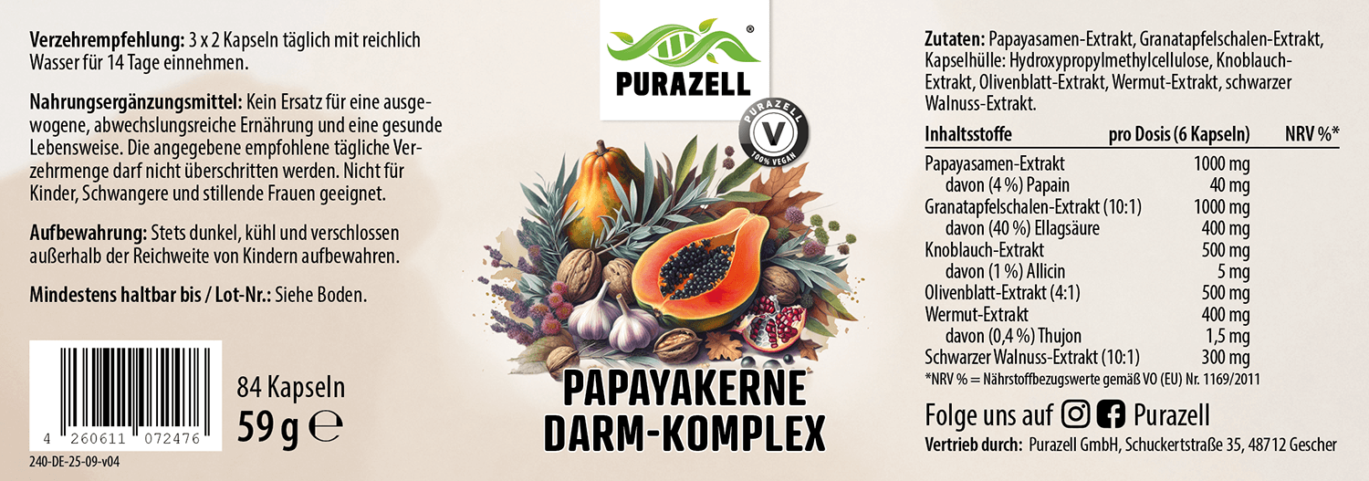 Papayakerne Darm-Komplex