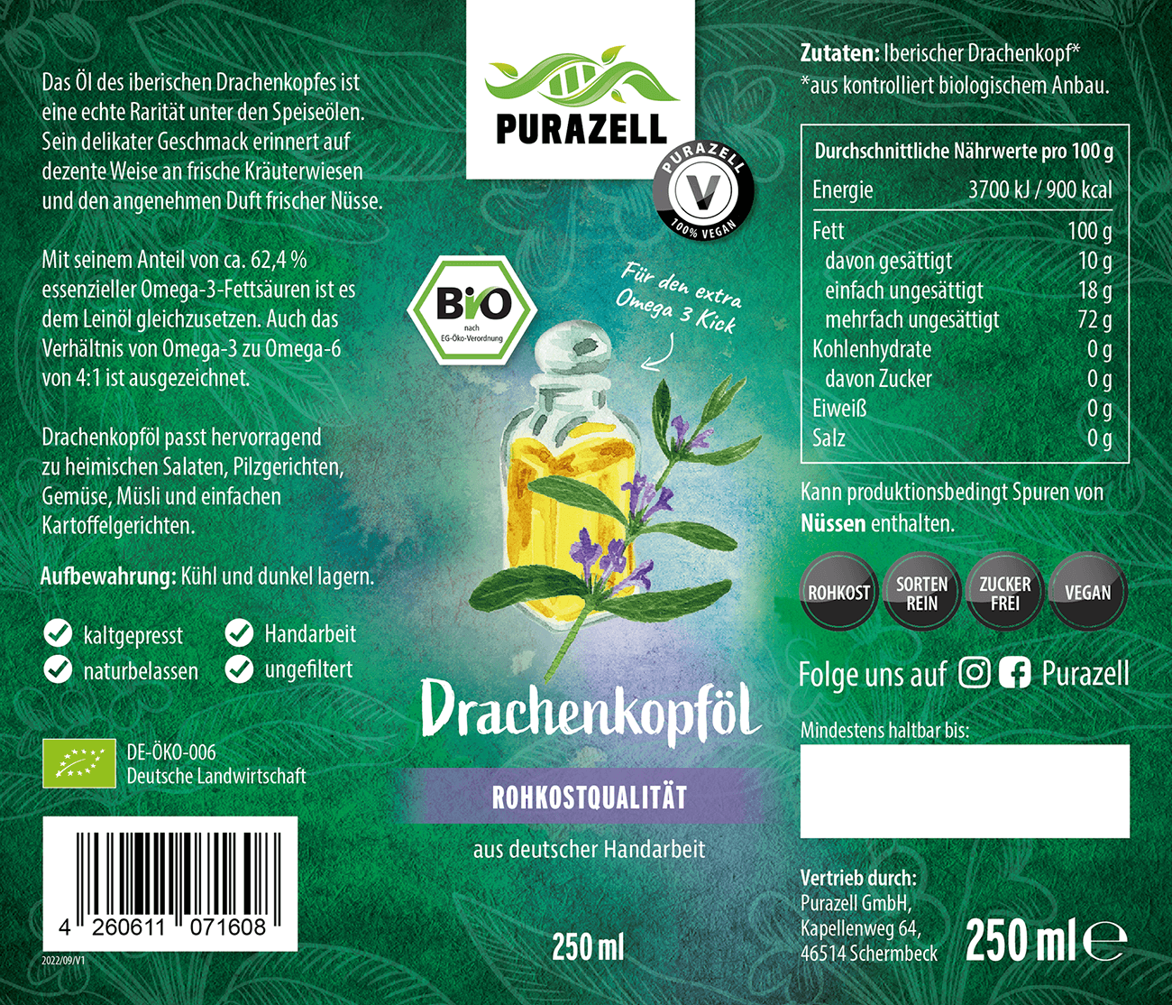 Bio-Drachenkopföl-Etikett