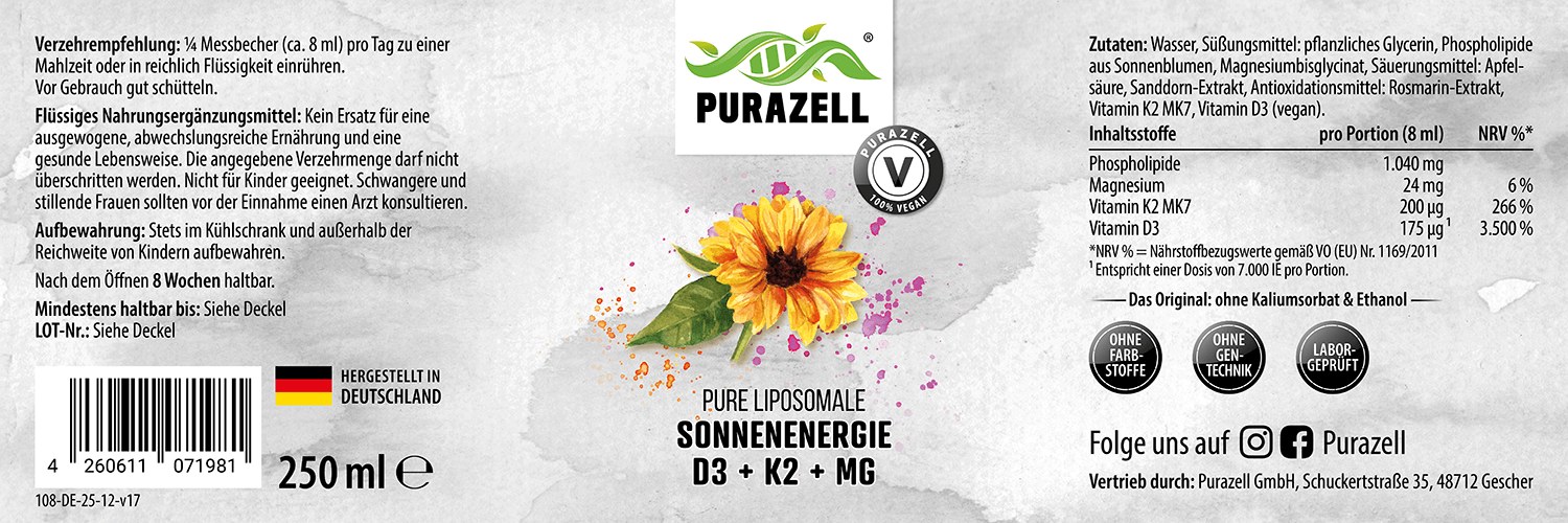 Czysta liposomalna witamina D3 + K2 + MG