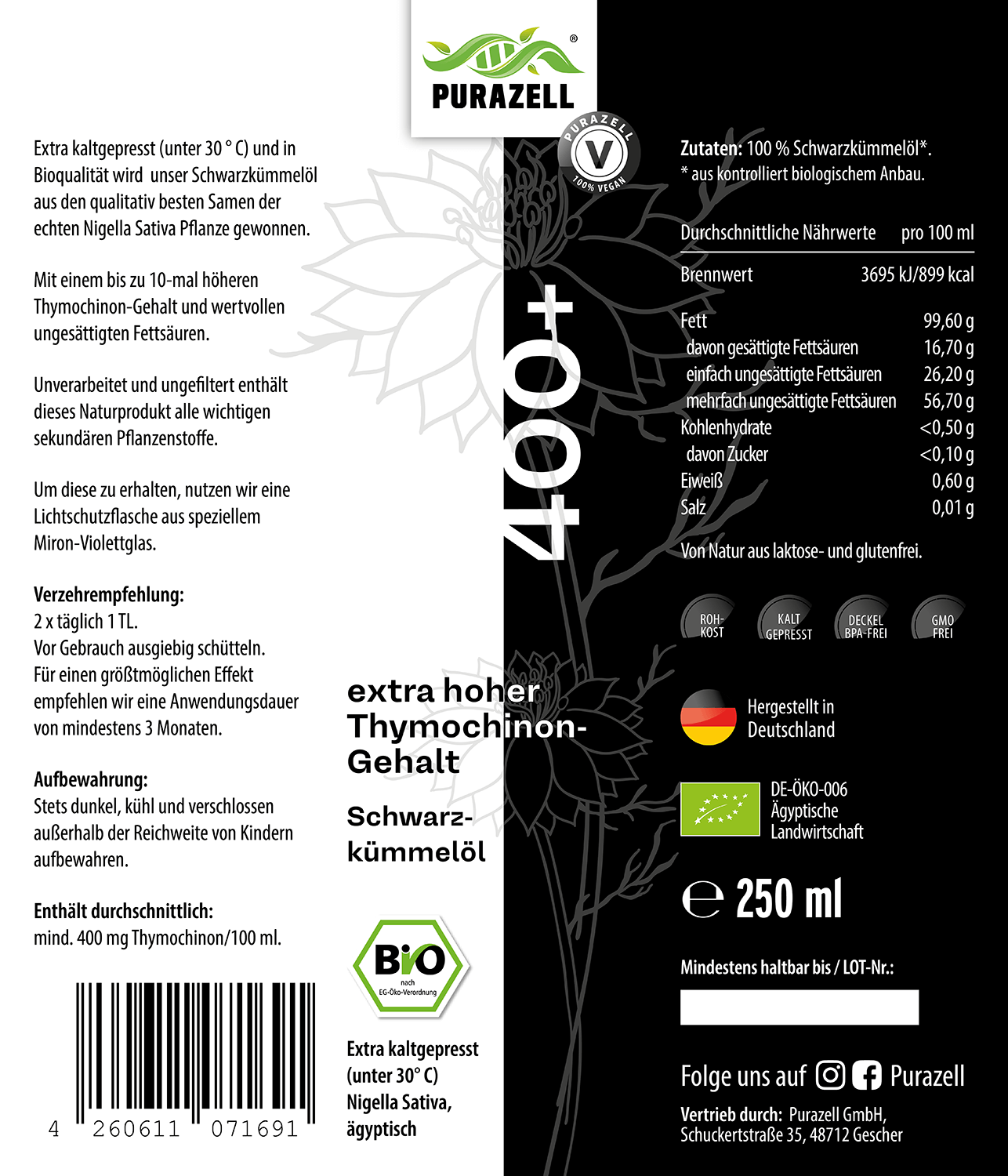 Organiczny olej z czarnuszki 250 ml