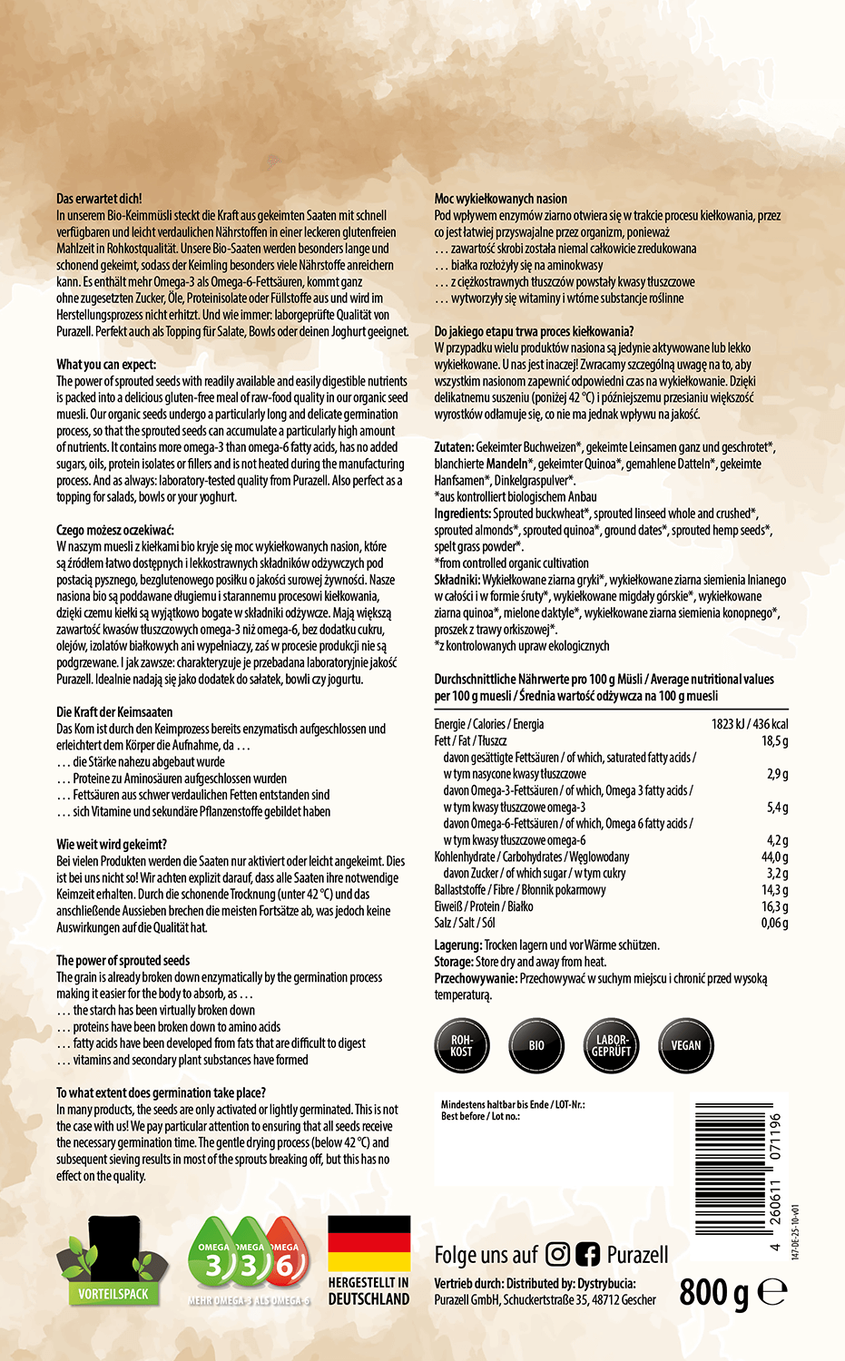 Bio Rohkost Keimmüsli Mandel Vorteilspack