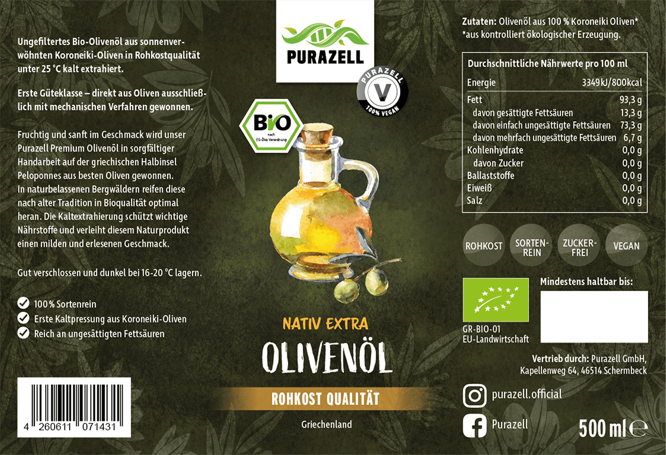 Bio-Olivenöl-Etikett
