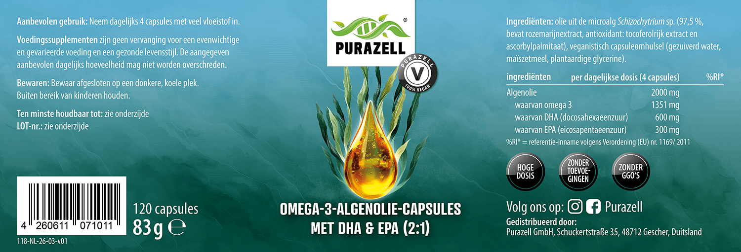 Omega 3 algenolie capsules