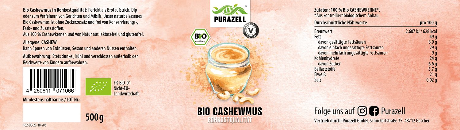 Bio Rohkost Cashewmus 500 g