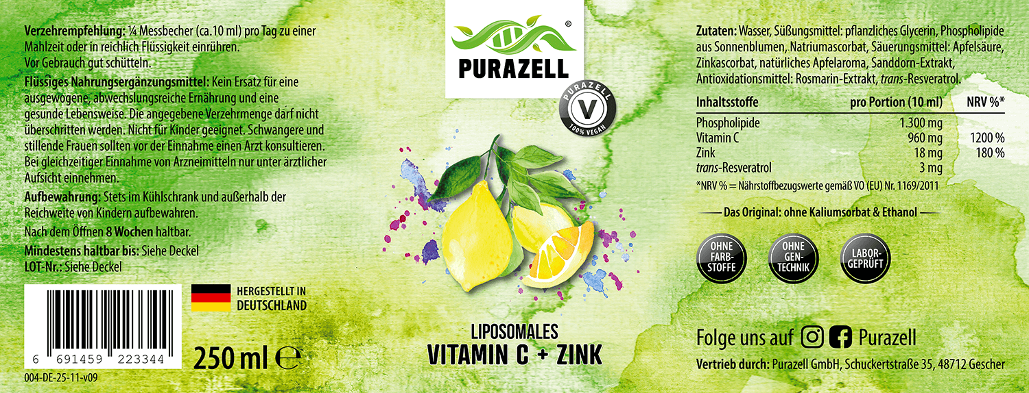Liposomales Vitamin C + Zink