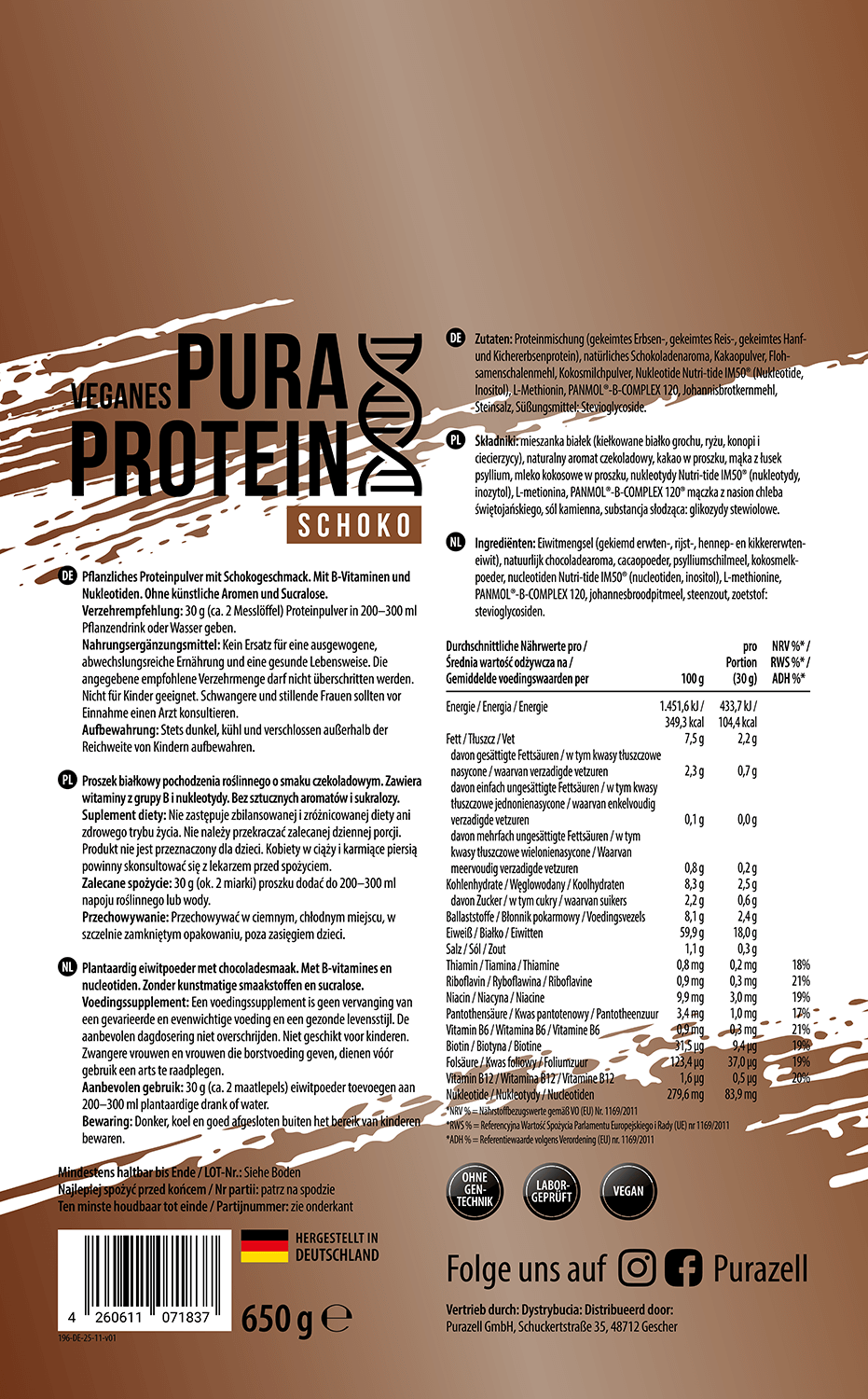 Pura Protein Schoko