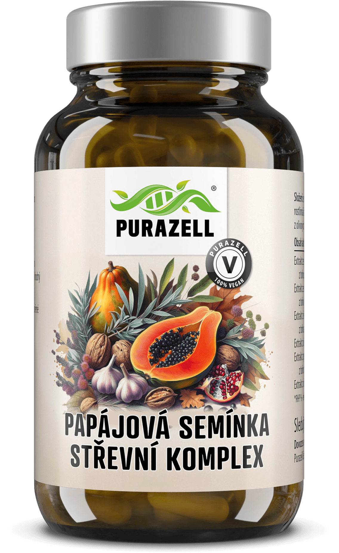 Papájová semínka střevní komplex
