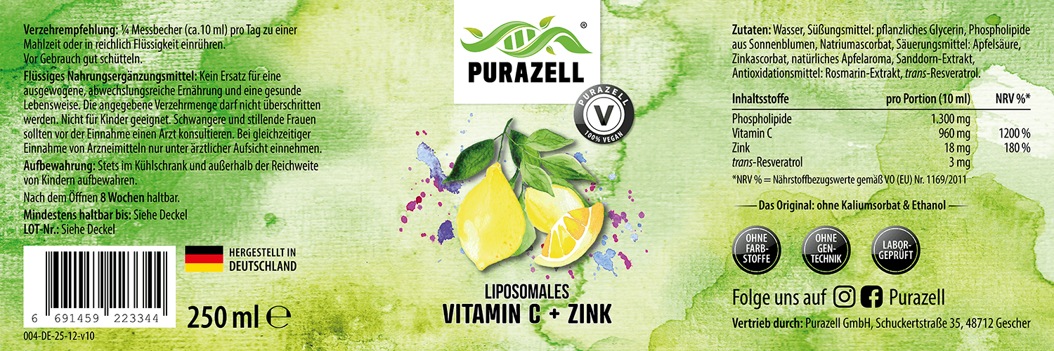 Liposomales Vitamin C + Zink